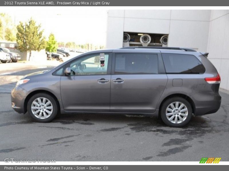Predawn Gray Mica / Light Gray 2012 Toyota Sienna XLE AWD