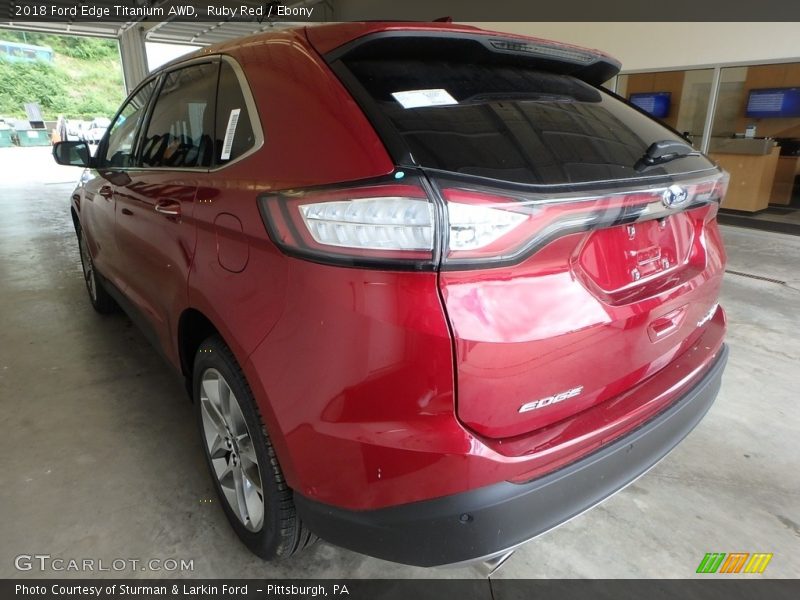 Ruby Red / Ebony 2018 Ford Edge Titanium AWD