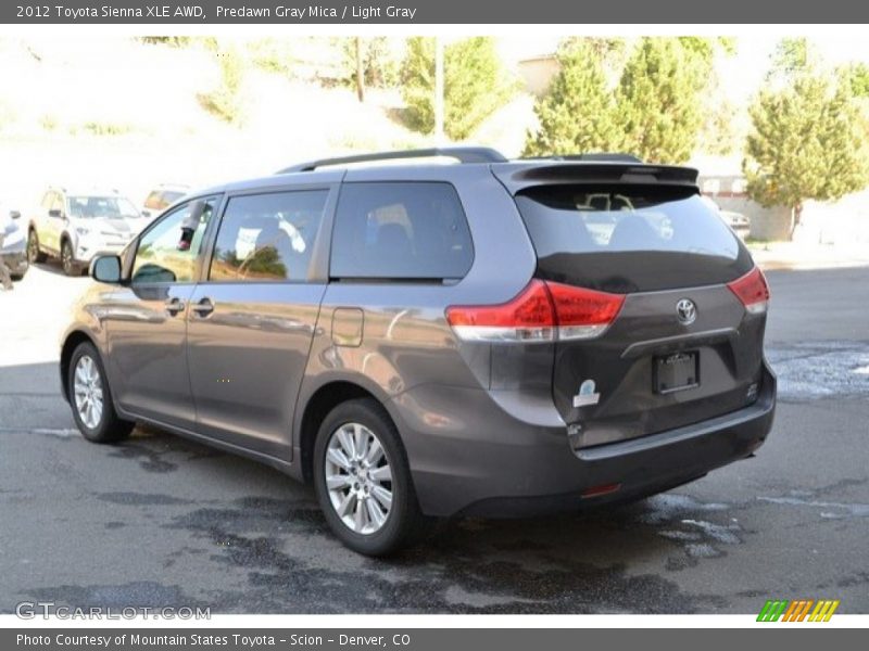 Predawn Gray Mica / Light Gray 2012 Toyota Sienna XLE AWD