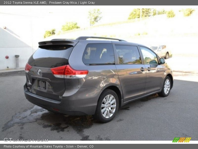 Predawn Gray Mica / Light Gray 2012 Toyota Sienna XLE AWD