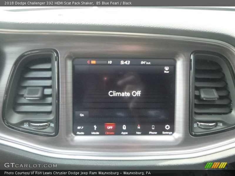 B5 Blue Pearl / Black 2018 Dodge Challenger 392 HEMI Scat Pack Shaker