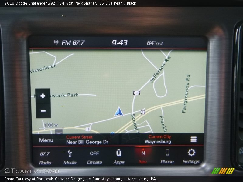 B5 Blue Pearl / Black 2018 Dodge Challenger 392 HEMI Scat Pack Shaker