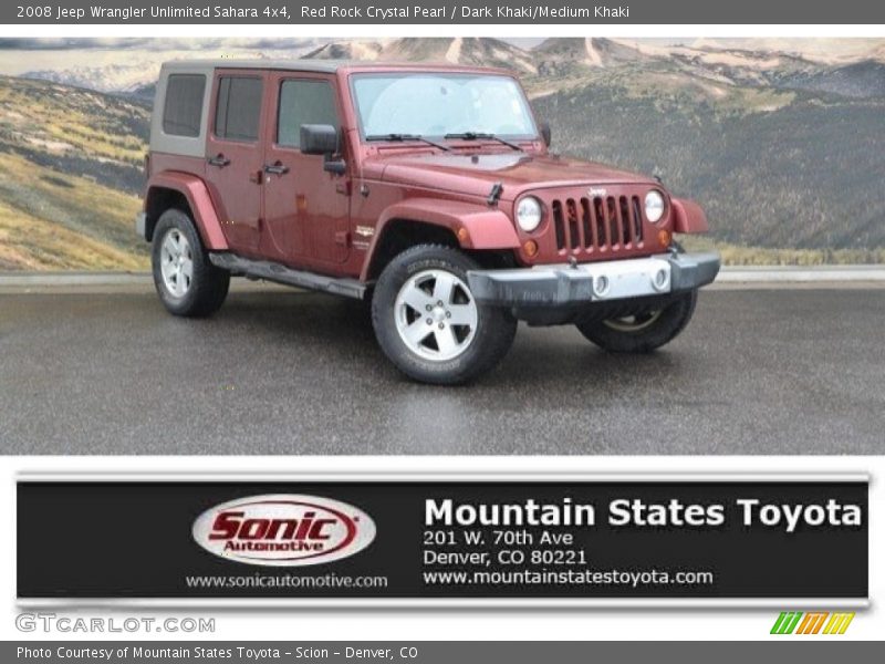 Red Rock Crystal Pearl / Dark Khaki/Medium Khaki 2008 Jeep Wrangler Unlimited Sahara 4x4