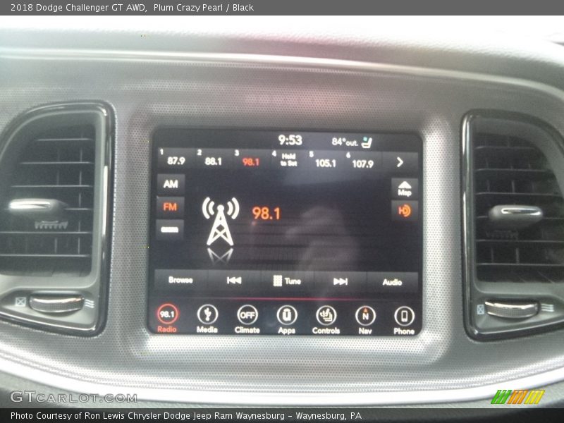 Plum Crazy Pearl / Black 2018 Dodge Challenger GT AWD