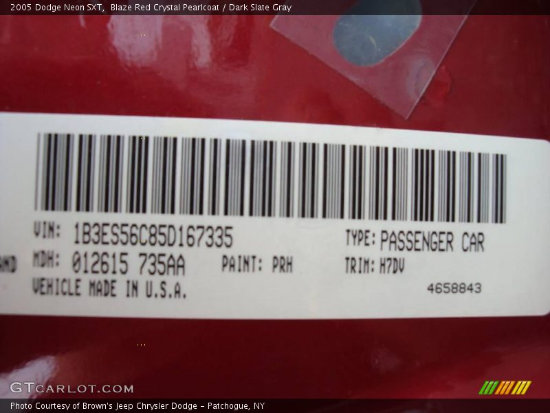 Blaze Red Crystal Pearlcoat / Dark Slate Gray 2005 Dodge Neon SXT
