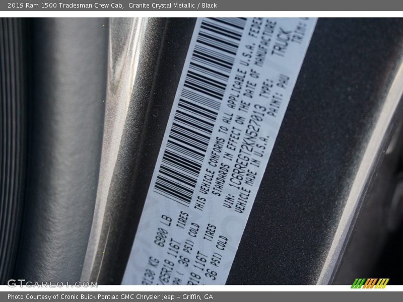 Granite Crystal Metallic / Black 2019 Ram 1500 Tradesman Crew Cab
