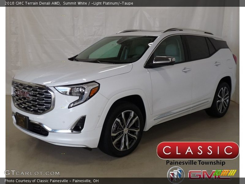 Summit White / ­Light Platinum/­Taupe 2018 GMC Terrain Denali AWD