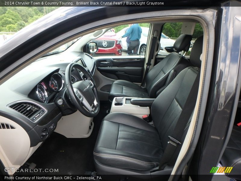 Brilliant Black Crystal Pearl / Black/Light Graystone 2014 Chrysler Town & Country Touring