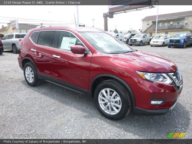 Scarlet Ember / Charcoal 2018 Nissan Rogue SV AWD