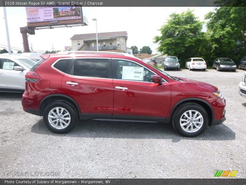 Scarlet Ember / Charcoal 2018 Nissan Rogue SV AWD