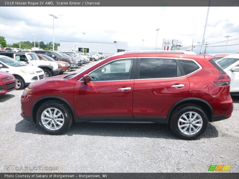 Scarlet Ember / Charcoal 2018 Nissan Rogue SV AWD