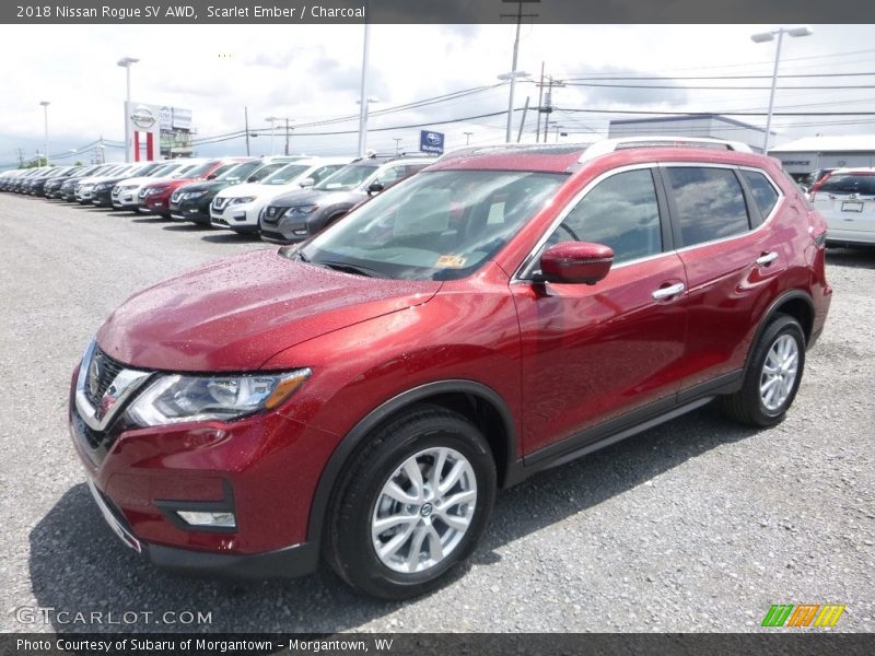 Scarlet Ember / Charcoal 2018 Nissan Rogue SV AWD