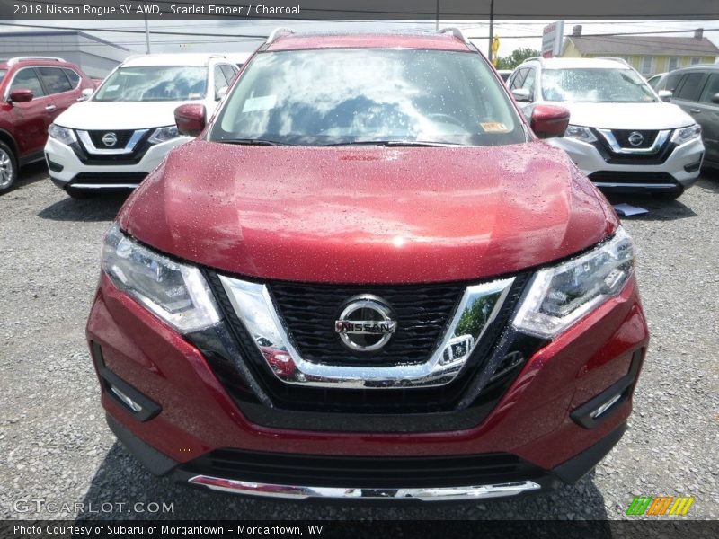 Scarlet Ember / Charcoal 2018 Nissan Rogue SV AWD
