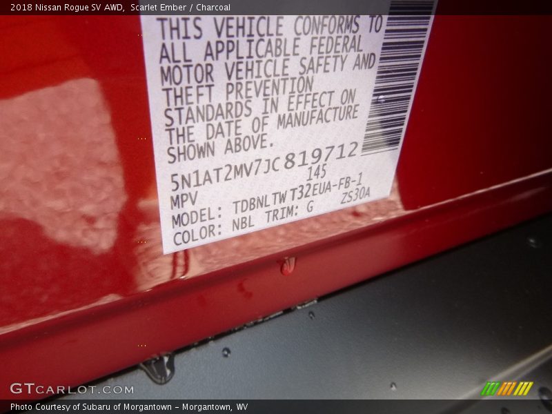 Scarlet Ember / Charcoal 2018 Nissan Rogue SV AWD
