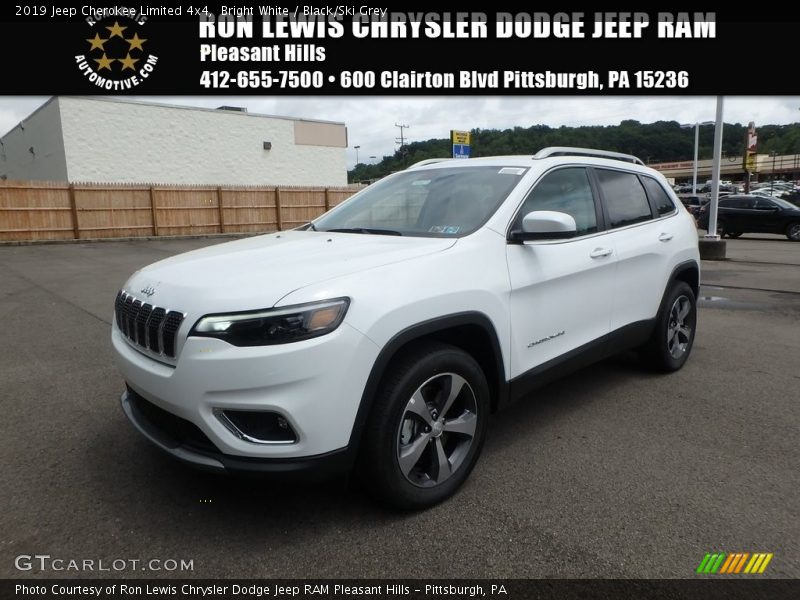 Bright White / Black/Ski Grey 2019 Jeep Cherokee Limited 4x4