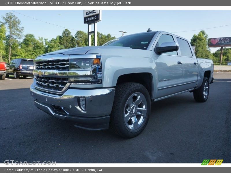 Silver Ice Metallic / Jet Black 2018 Chevrolet Silverado 1500 LTZ Crew Cab