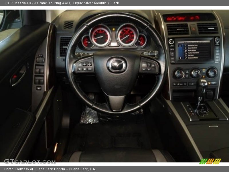 Liquid Silver Meatllic / Black 2012 Mazda CX-9 Grand Touring AWD