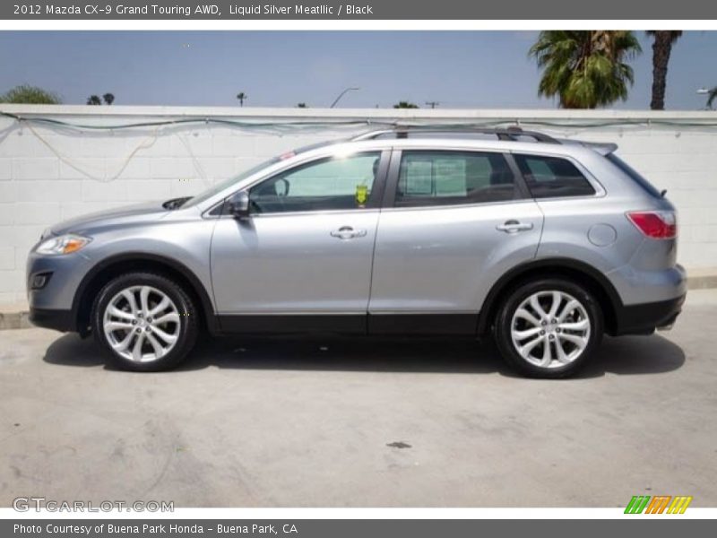 Liquid Silver Meatllic / Black 2012 Mazda CX-9 Grand Touring AWD