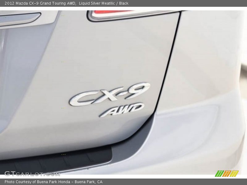Liquid Silver Meatllic / Black 2012 Mazda CX-9 Grand Touring AWD