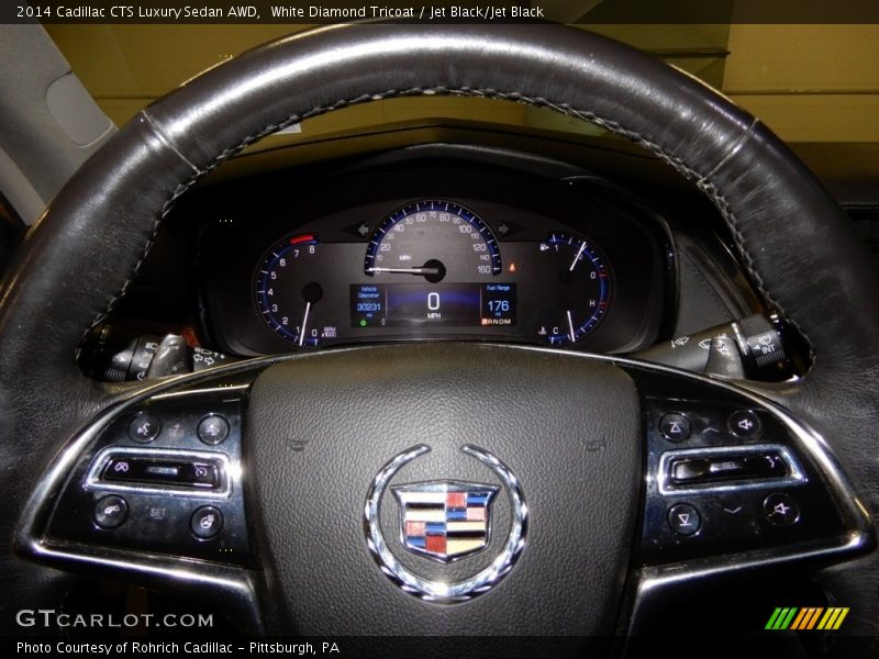 White Diamond Tricoat / Jet Black/Jet Black 2014 Cadillac CTS Luxury Sedan AWD