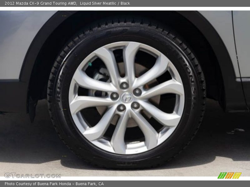 Liquid Silver Meatllic / Black 2012 Mazda CX-9 Grand Touring AWD