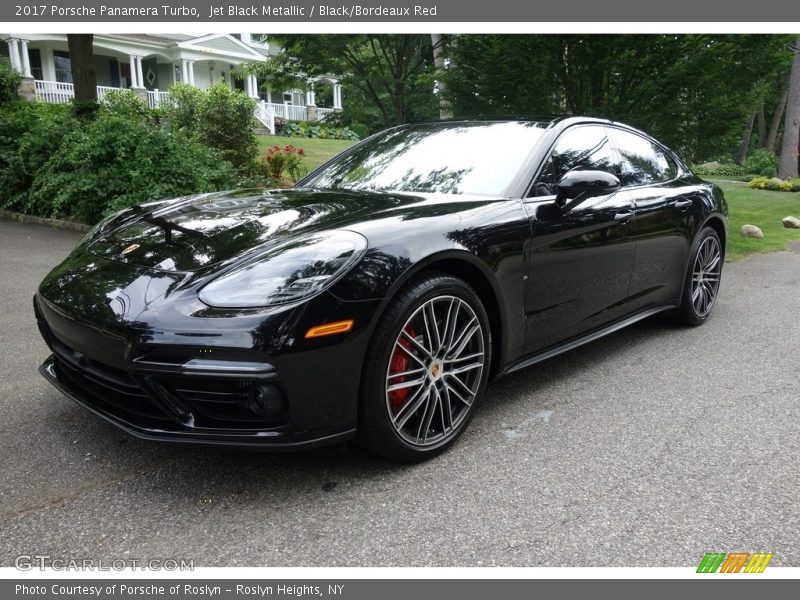 Jet Black Metallic / Black/Bordeaux Red 2017 Porsche Panamera Turbo