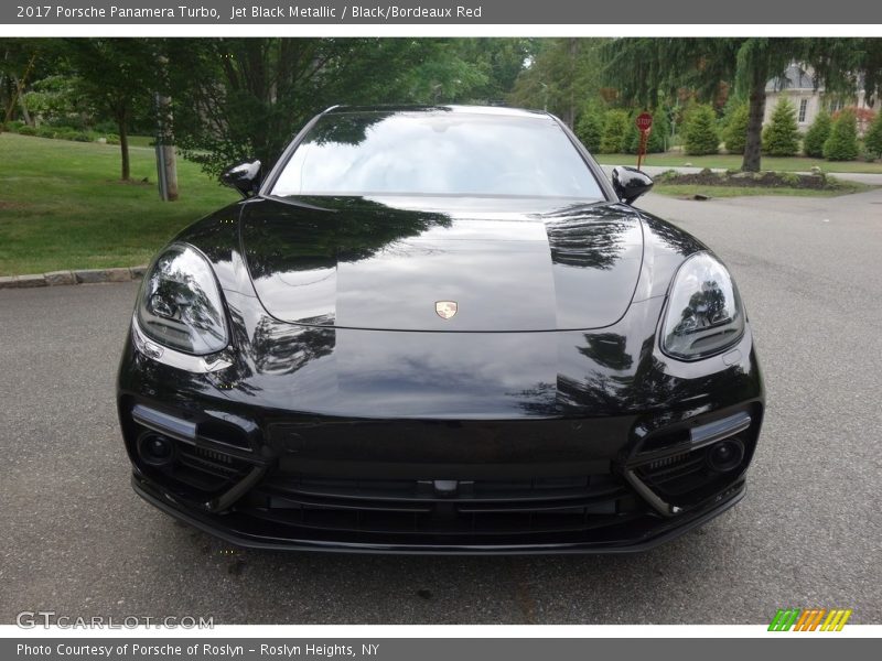 Jet Black Metallic / Black/Bordeaux Red 2017 Porsche Panamera Turbo