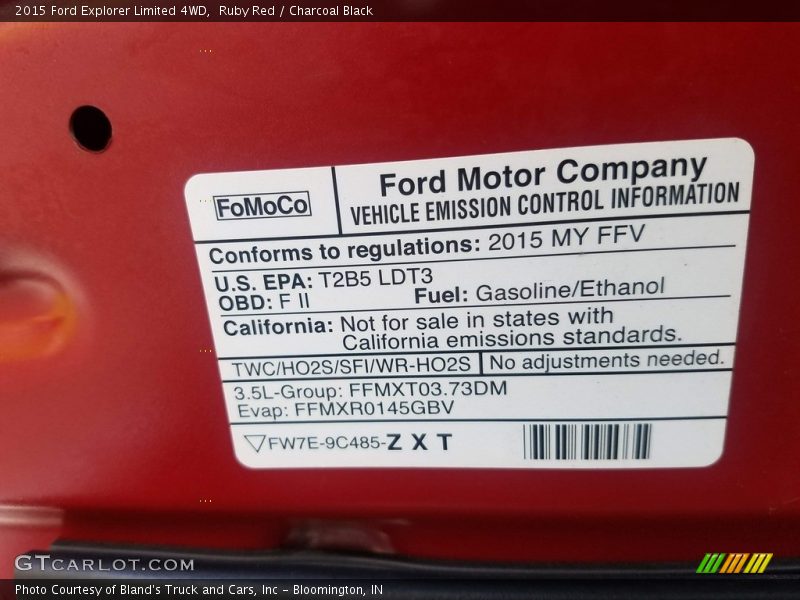 Ruby Red / Charcoal Black 2015 Ford Explorer Limited 4WD