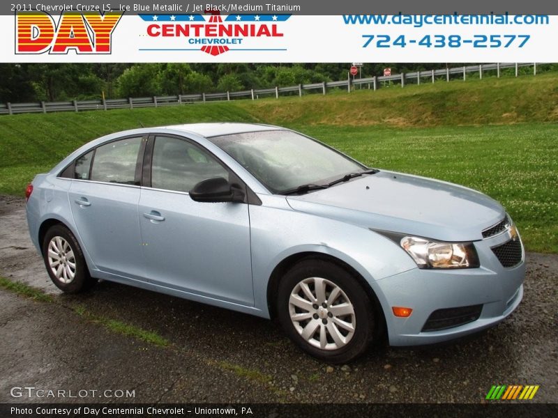 Ice Blue Metallic / Jet Black/Medium Titanium 2011 Chevrolet Cruze LS
