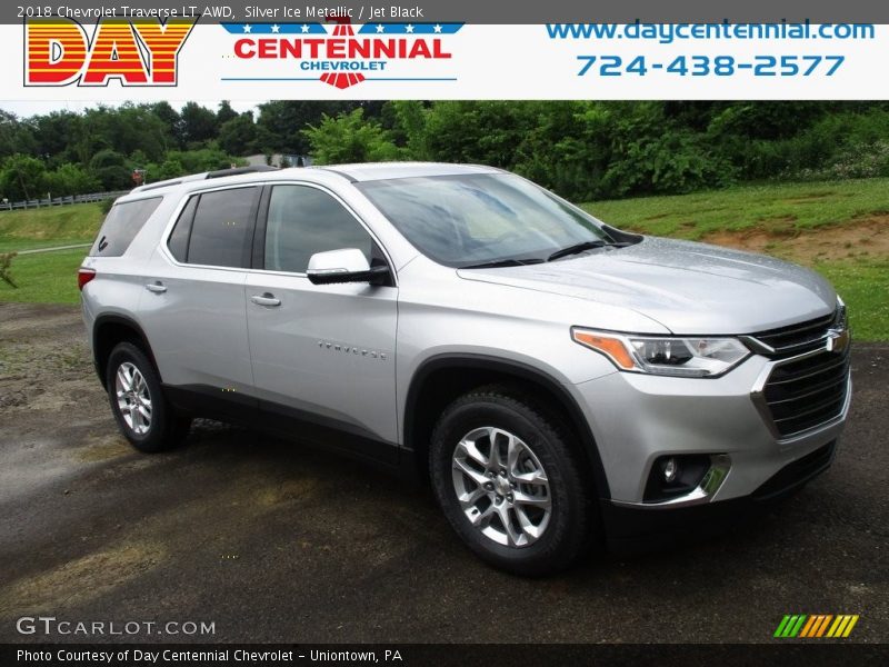Silver Ice Metallic / Jet Black 2018 Chevrolet Traverse LT AWD