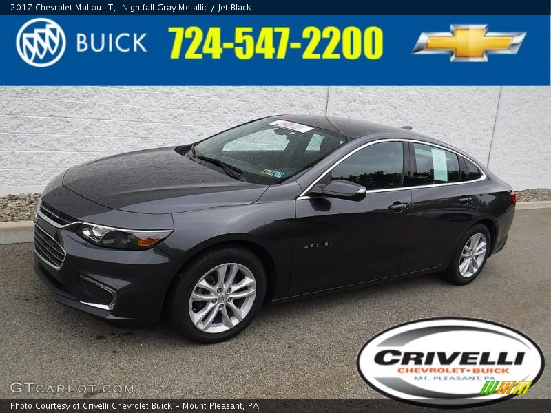 Nightfall Gray Metallic / Jet Black 2017 Chevrolet Malibu LT