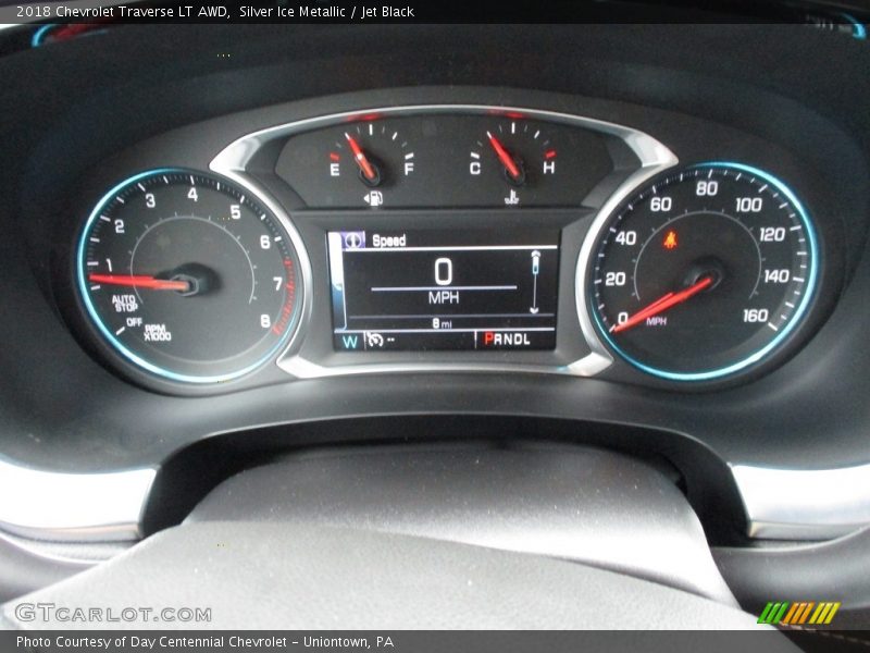 Silver Ice Metallic / Jet Black 2018 Chevrolet Traverse LT AWD