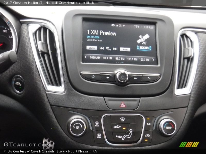 Nightfall Gray Metallic / Jet Black 2017 Chevrolet Malibu LT