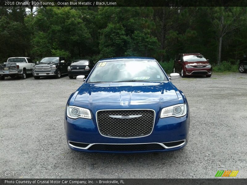 Ocean Blue Metallic / Black/Linen 2018 Chrysler 300 Touring