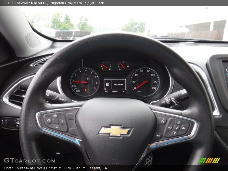 Nightfall Gray Metallic / Jet Black 2017 Chevrolet Malibu LT