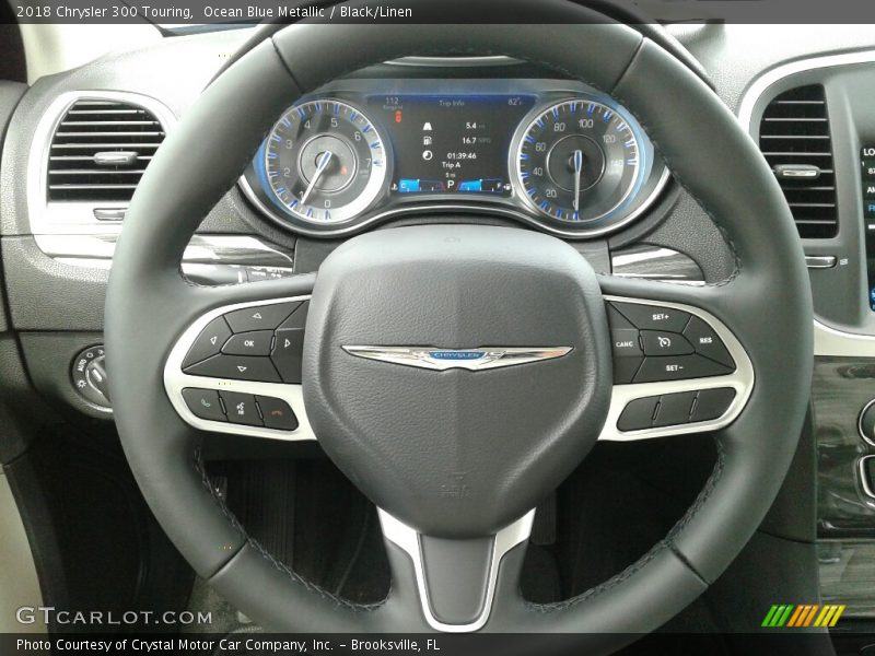 Ocean Blue Metallic / Black/Linen 2018 Chrysler 300 Touring