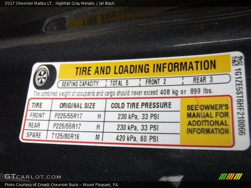 Nightfall Gray Metallic / Jet Black 2017 Chevrolet Malibu LT