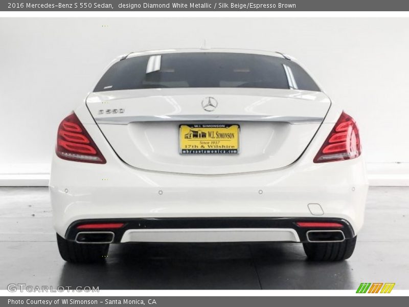 designo Diamond White Metallic / Silk Beige/Espresso Brown 2016 Mercedes-Benz S 550 Sedan