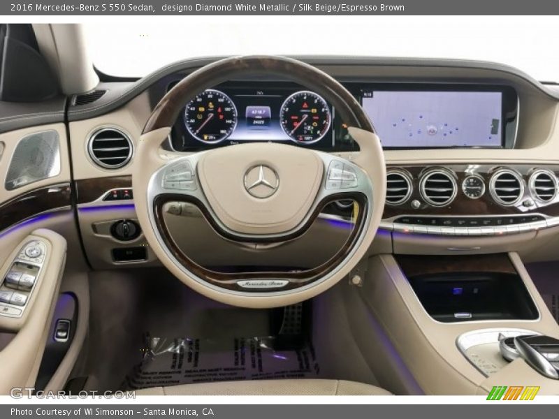designo Diamond White Metallic / Silk Beige/Espresso Brown 2016 Mercedes-Benz S 550 Sedan