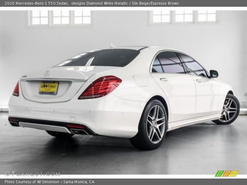 designo Diamond White Metallic / Silk Beige/Espresso Brown 2016 Mercedes-Benz S 550 Sedan