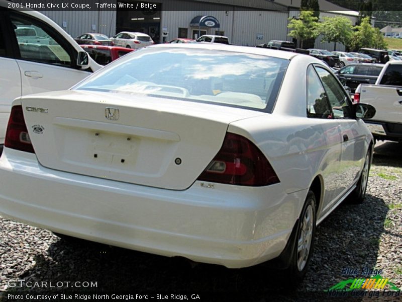 Taffeta White / Beige 2001 Honda Civic LX Coupe