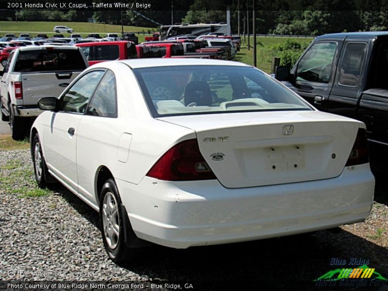 Taffeta White / Beige 2001 Honda Civic LX Coupe