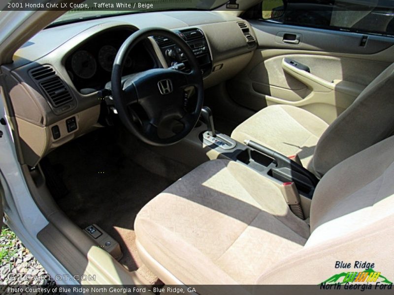 Taffeta White / Beige 2001 Honda Civic LX Coupe