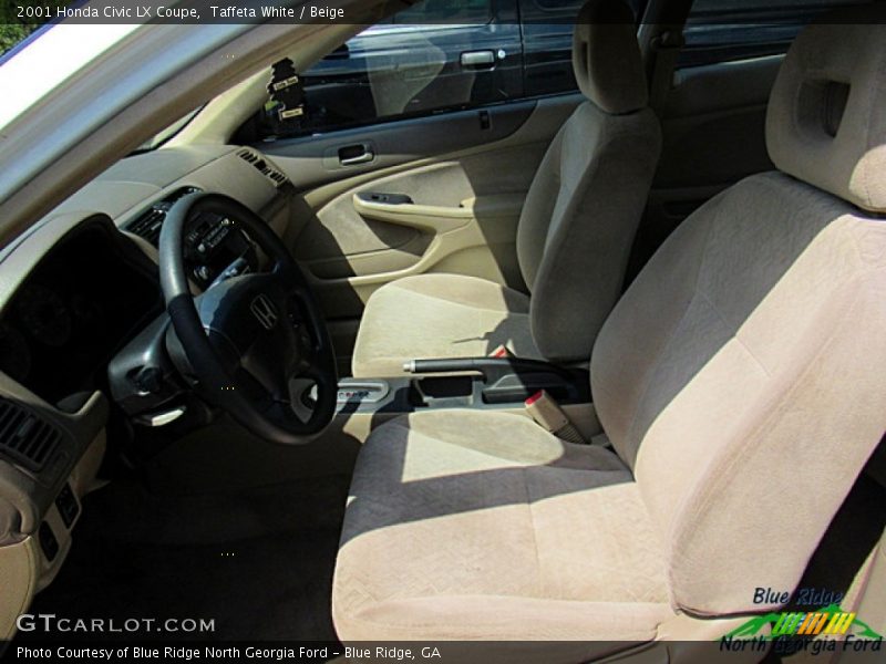 Taffeta White / Beige 2001 Honda Civic LX Coupe
