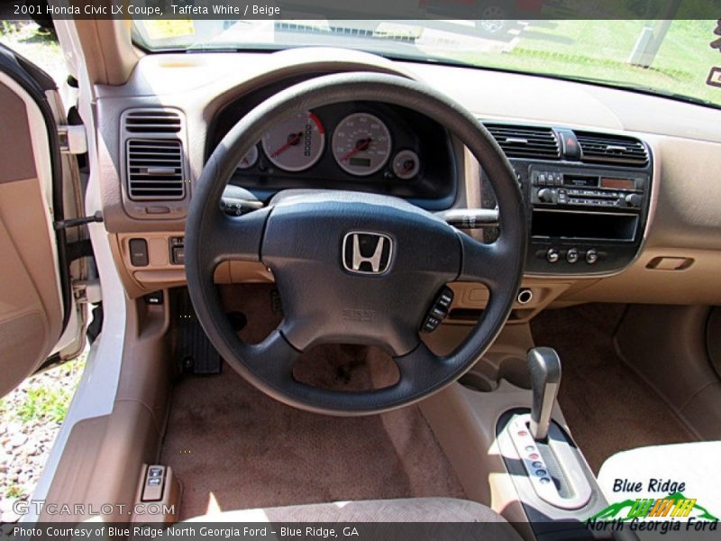 Taffeta White / Beige 2001 Honda Civic LX Coupe