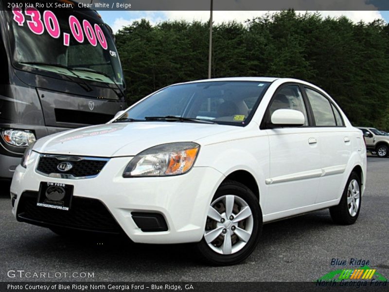 Clear White / Beige 2010 Kia Rio LX Sedan