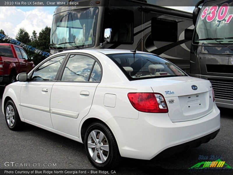 Clear White / Beige 2010 Kia Rio LX Sedan