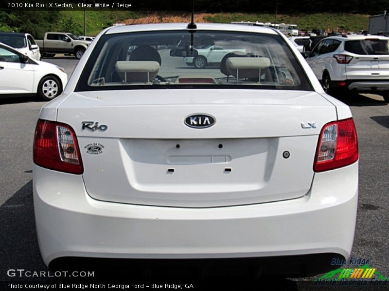 Clear White / Beige 2010 Kia Rio LX Sedan