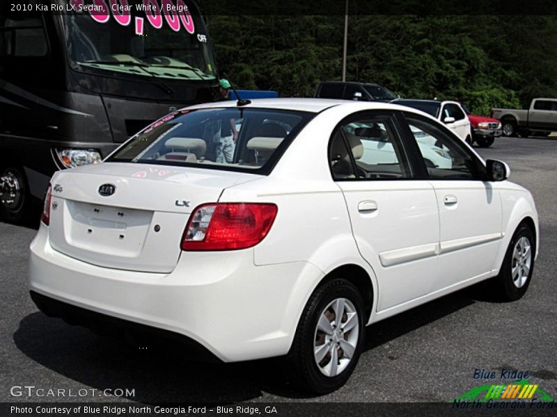 Clear White / Beige 2010 Kia Rio LX Sedan