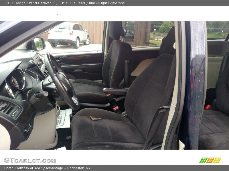 True Blue Pearl / Black/Light Graystone 2013 Dodge Grand Caravan SE